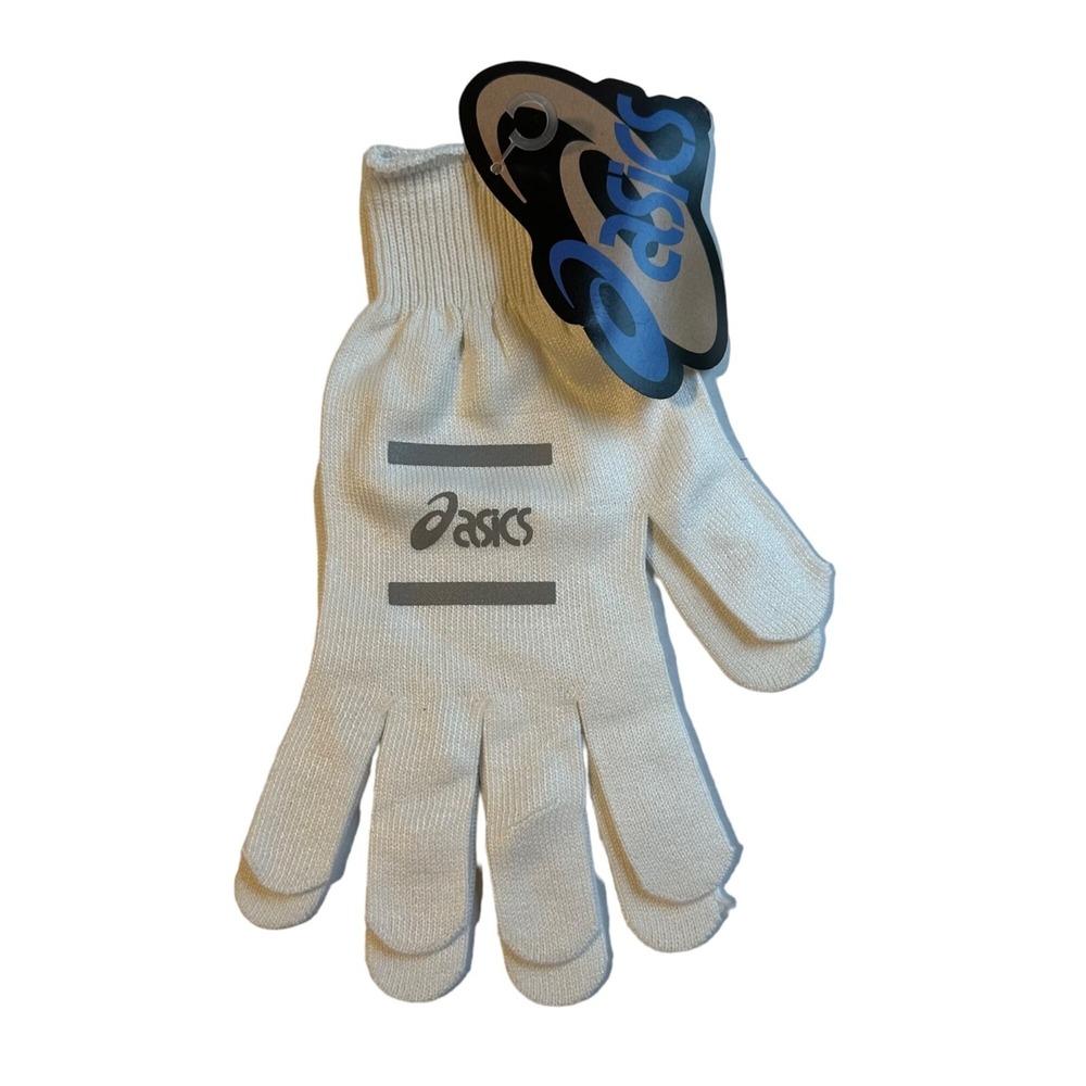 Asics Thermax Gloves Glove Liners Unisex M/L White Reflective Logo ZC755M-01 NWT